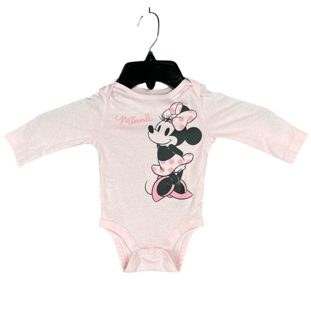 Minnie‎ Mouse Baby 6M Disney Bodysuit One Piece Jumping Beans Child Pink Softest